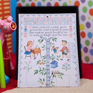 Vintage 1961 C.R. Gibson Children’s Growth Height Chart Nursery Wall Décor Used